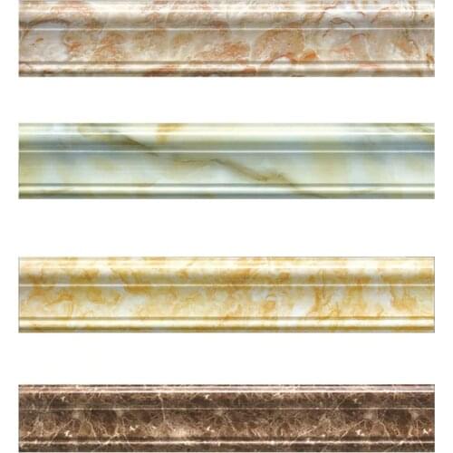 3D Marble Self-adhesive PVC Waterproof Baseboard Wallpaper For Walls Roll Kick Wall Sticker Waist Line Kitchen Bathroom Decor