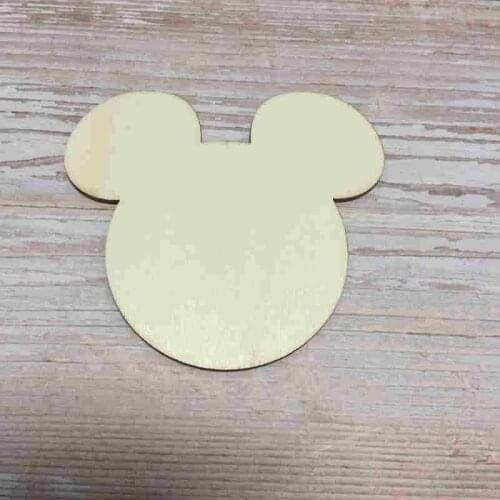 50 Mouse head unfinished wood plaque blank wood carving