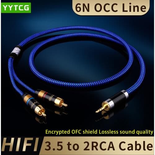 HIFI Stereo AV 3.5mm to 2 RCA Audio Cable For Laptop Computer MP3 TV Subwoofer Amplifier Speaker Car Speaker Audio Cable