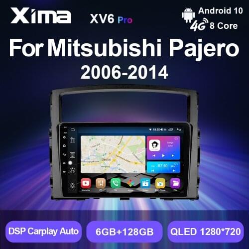XIMA pro Android 10 Auto CarPlay DSP 2 din dvd gps Car Radio Multimedia Video Players For Mitsubishi Pajero V80 4 2006 - 2014