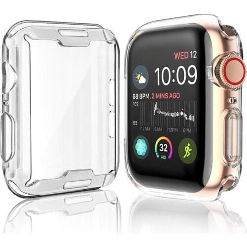 Case for Apple Watch Series 5/4/3/2/1 Screen Protector 38mm 40mm 42mm 44mm Overall Protective Case TPU Clear Ultra-Thin Cover