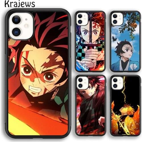 Krajews Anime Demon Slayer Tanjiro Kamado Soft Phone Case Cover For iPhone 5 SE 6s 7 8 plus X XR XS 11 12 pro max Samsung S9 S10