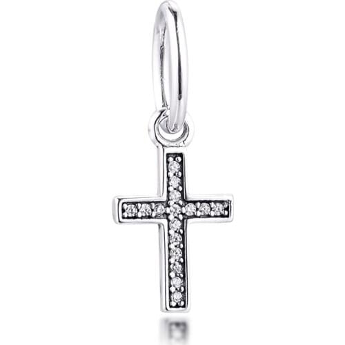 CKK Symbol of Faith Charms 925 Original Fit Pandora Bracelets Sterling Silver Charm Beads for Jewelry Making Women