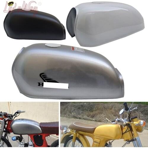 For Retro Cafe Racer Tank Honda Jialing 70 Universal Black Motorcycle 6L Gal Capacity Fuel Tank Dominator Gas