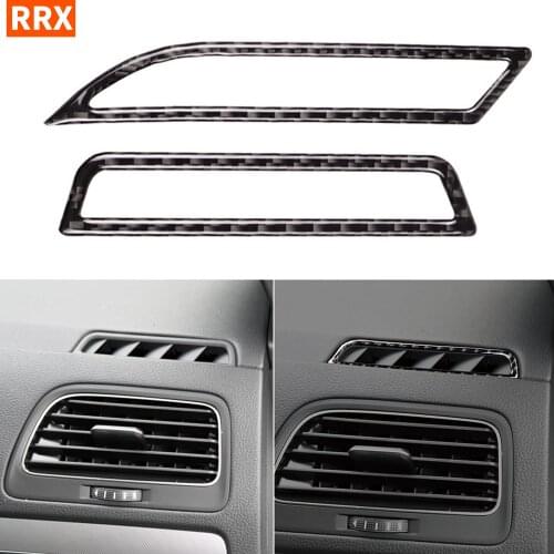For VW Golf 7 GTI R GTE GTD Mk7 2013-2017 Carbon Fiber Dashboard Air Vent Frame Cover Air Outlet Sticker Trim Car Accessories