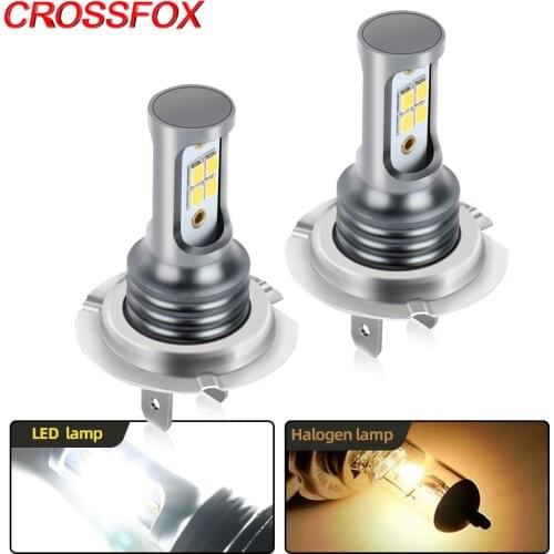 CROSSFOX 2Pcs Fog Light H8 H9 H11 LED H4 H7 Led 9005 HB3 9006 HB4 Headlight Bulbs for Cars Lamp Auto 12V 24V 6000K High Low Beam