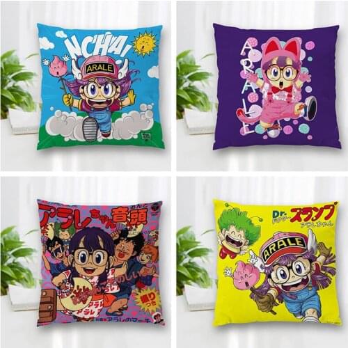 Hot Sale Custom Arale Square Pillowcase Zipper Double-Sided Pillowcase Living Room Bedroom Multi-Size 35x35cm 60x60cm