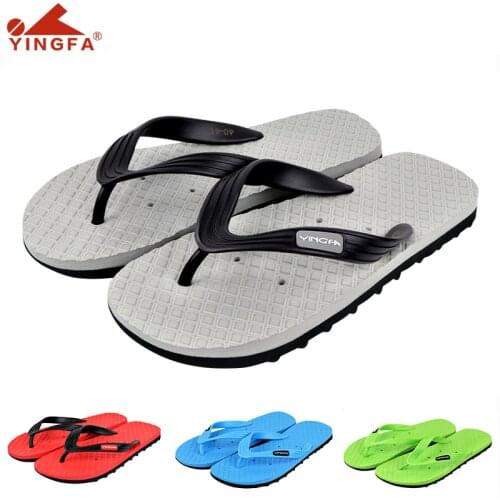 Yingfa Summer Slip-on Shoes Anti-slip Hard-wearing Fashion Leisure Slippers Beach Swimming Walk Indoor T-tied Flip Flops