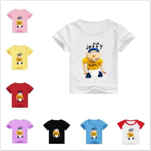 Summer Boys Short Sleeve T Shirts For Kid Shirt Girl Clothes Anime Puppet Funny Jeffy Youth Print Baby Top Tee Children Costumes