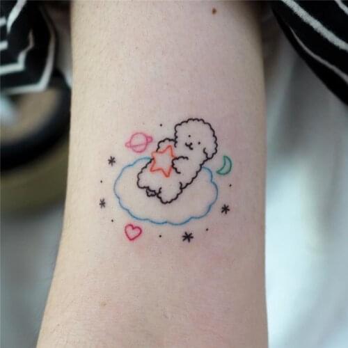 Cute Sheet Waterproof Cartoon Temporary Tattoo Stickers Kid Women Men Arm Waist Fake Tatoos Body Art Decal