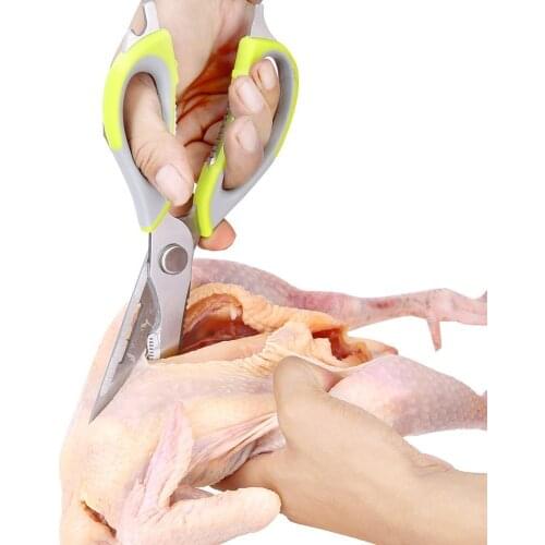 7-in-1 Multi-function Kitchen Tools Stainless Steel Heavy Duty Kitchen Scissors Shears with Magnetic Holder Free Shipping