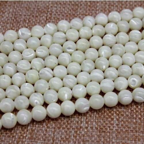 Natural Trochus Shell Stone 4/6/8/10 mm Round Loose Beads 15inches/strand For Women jewelry Making DIY Bracelet