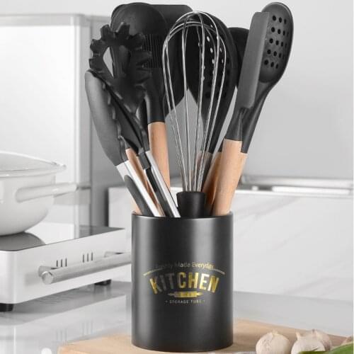 2021 Newest Milk White/Black Kitchen Cooking Utensils Set Cooking Tools Turner Spatula Spoon Kitchenware Cookware Baking Gadgets