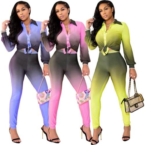 Autumn Women Tracksuit Two Piece Set Colorful Bottom Shirt And Long Pants Streetwear Matching Set Clothes For Women Outfit