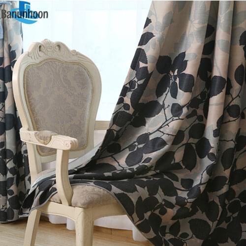 Thick Blackout Curtains For Living Room Bedroom Fashion Printed Leaves Curtain Fabric For Textile For Home Tende Window Drape