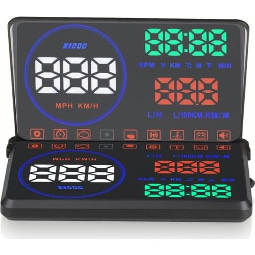 M9 5.5 Inch Head-Up Display OBD2 With Display Board For Car Trucks GPS Sit-up Multi-color HD Refliection