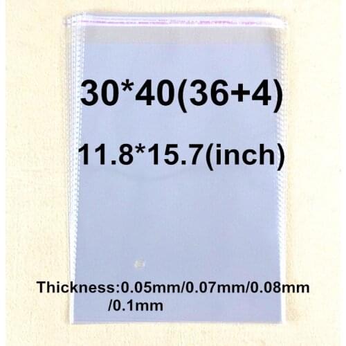 200 X 30*40cm Clear Cellophane Poly Bags Transparent Opp Bag Packing Self Adhesive Seal Fabric Clothing Bag