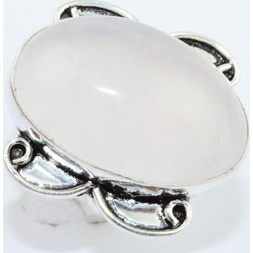Rose Quarts Ring Silver Overlay over Copper , Size:6.5, R1383