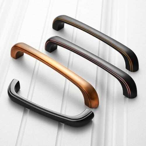 JD Drawer Wardrobe Handle Furniture Hardware Bronze European Black Red Yellow Vintage Zinc Alloy