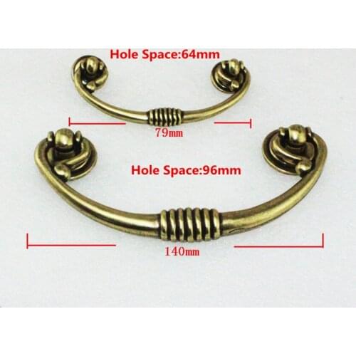 64mm 96mmVintage style furniture handles bronze drawer tv cabinet kitchen cabinet knobs handles antique brass dresser pulls 2.5"