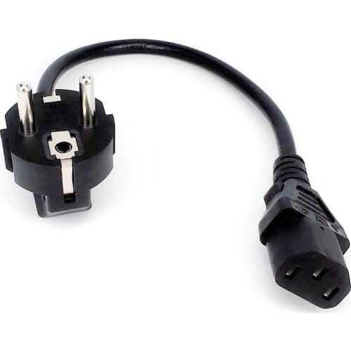 CEE7/7 to IEC C13 Power Cords, 10A, 250V, H05VV-F 0.75mm Cable ,Short to C13 Power cord,30cm/50CM