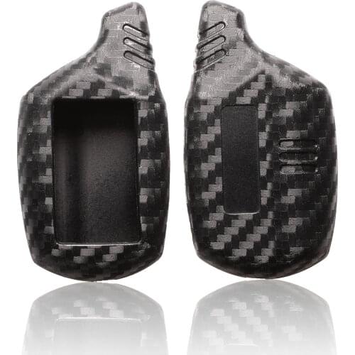 Kutery 10PCS/LOT Carbon Fiber Silicone Remote Car Key Case Cover 3BTN For Tomahaw Tw9010 9010 Russian 2-way Protector Replace