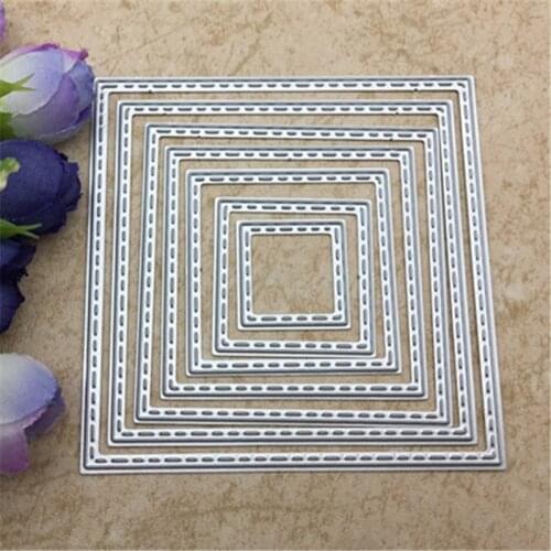 Outside In Stitched Rectangle Stackables Metal Die cutting Dies For DIY Scrapbooking Photo Album Decorative Embossing