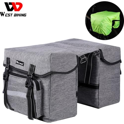 WEST BIKING Bicycle Rear Bag 25L Bike Rear Seat Trunk Bag Pannier Bag Luggage Carrier Outdoor Rain Cover Fietstassen Cycling Bag