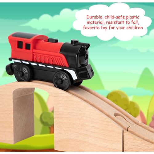 Railway Locomotive Magnetically Connected Electric Small Train Magnetic Rail Toy Compatible With Wooden Track Present For Kids