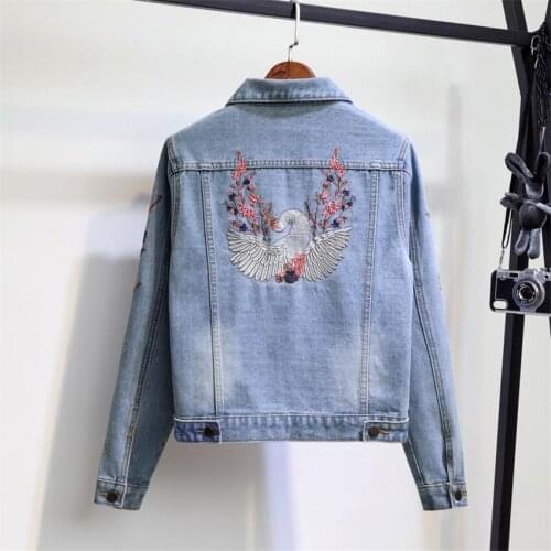 New Autumn Spring Women Casual Denim Jackets Slim Female Cowboy Wears Coat Girl Long Sleeve Blue Coats Basic Tops Outwear 1486