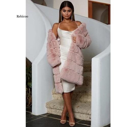 Womens Faux Fur Coat Warm Winter Overcoat Fashion Fox Fur Coat Large Size Women Overcoat 4Xl New