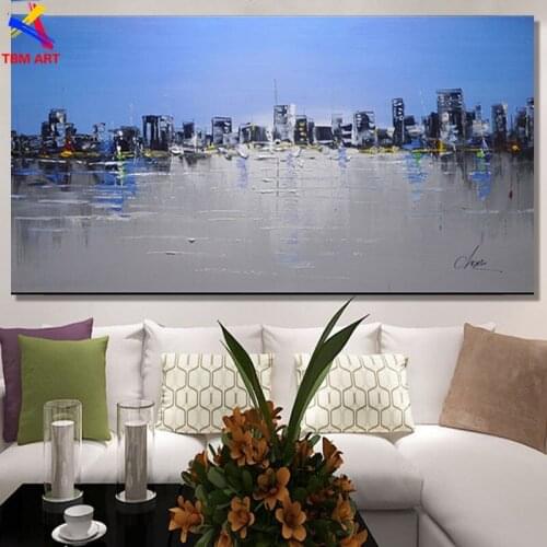 Winter Landscape Picture Hand painted Modern Abstract Oil Painting on Canvas for Living Room Wall Art Home Decoration Gift SL038