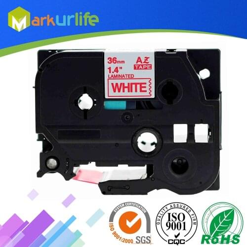 1 PCS/Lot TZE262 tz262 TZe-262 Laminated Label Tape Compatible for Brother P-Touch Printer Red on White(36mm*8m) for Hot Sales