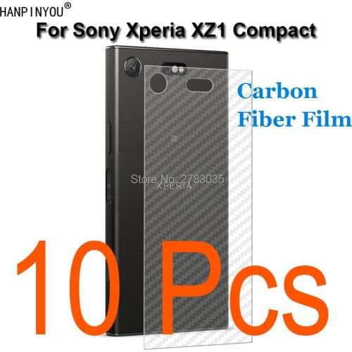 10 Pcs/Lot For Sony Xperia XZ1 Compact 4.6" Durable 3D Anti-fingerprint Transparent Carbon Fiber Back Film Screen Protector