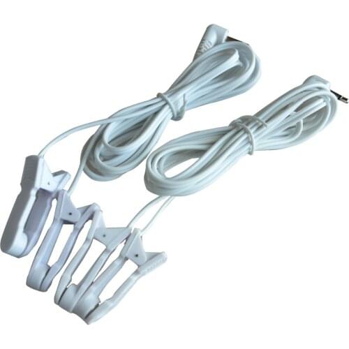 10Pcs/Pack Electric Ear Clips Lead Cable Replacement Tens Electrode Wire For Digital Massager With 2.5/3.5mm DC Jack Head