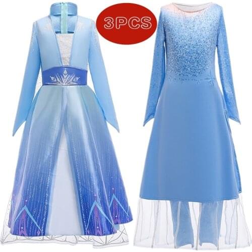 2021 New Princess Dress For Girls Halloween Cosplay Costume Kids Birthday Party For Carnival Children Vestidos