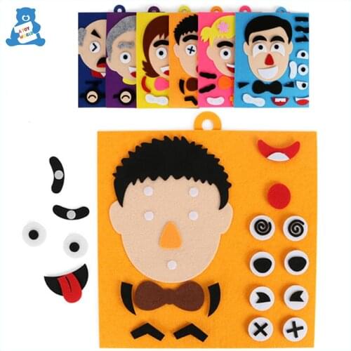 30x30cm DIY Toys Emotion Change Stickers Puzzle Toys Manual Crafts Facial Expression DIY Stickers Educational Toys For Kids Gift