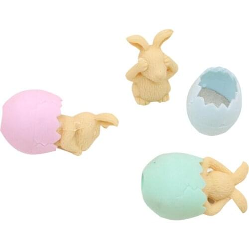 36pcs/lot Kawaii Cartoon Eggshell rabbit eraser children Party Supply kawaii school supplies gift for kids