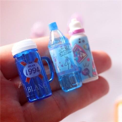 6pcs 1/6 Scale Miniature Dollhouse Milk bottle Wink drink Pretend Play Food Toys for blyth barbies Kitchen Accessories toys