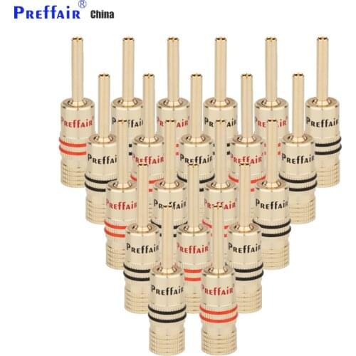 Preffair BA1469 8PCS HIFI Speaker Cable wire Plug Gold Plated Banana plug, Audio Speaker Male Connector