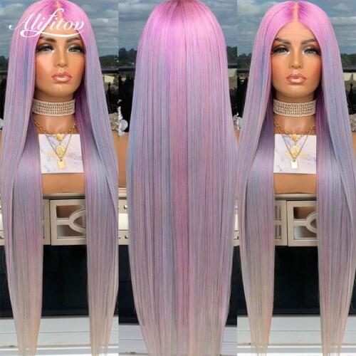 ALIFITOV Mix Pink hd Lace Brazilian Remy Human Hair Lace Front Wigs For Black Women