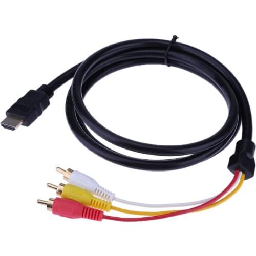 ALLOYSEED 1.5M HD To 3RCA AV Cable Gold-Plated Audio Cable for Computers Tablet Computers Set-top Boxes HD TV ProjectorS