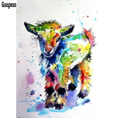 5d diy diamond painting Cute Goat Lamb diamond color animal picture full square round diamond embroidery Room Decoration paint