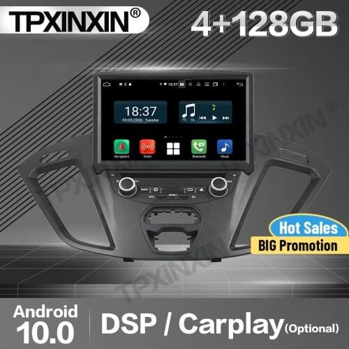128G Carplay Car Radio 2 Din Stereo Receiver Android 10 For Ford Transit Custom 2016 GPS Player Audio Head Unit
