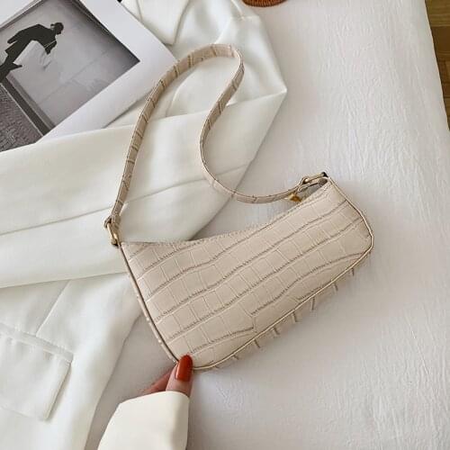 Ladies Bags with Alligator Pattern Print Designed Small Mini Handbags PU Leather Shoulder Irregular Shape Handbags