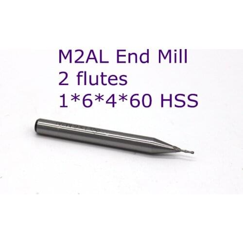 Router bit 10 pcs 1*6*4*60 of 2 Flute HSS material M2AL End Mill Diameter 1mm CNC milling machine tools mills cutter