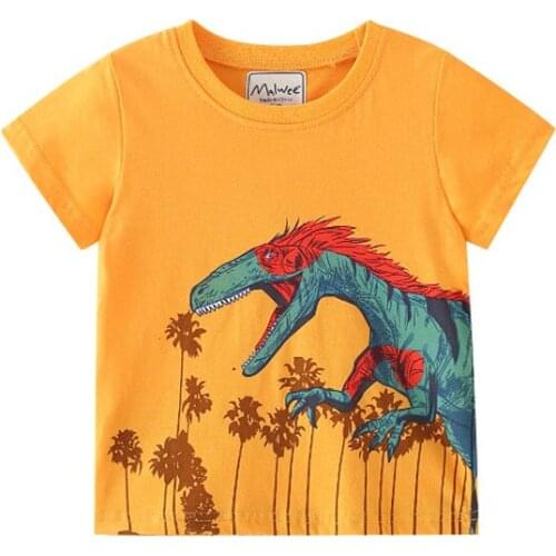 Jumping meters Shirts New Animal Design Baby Cotton Summer Clothing Toddler Fashion Dinosaur T-shirt Cute Children Play Clothes