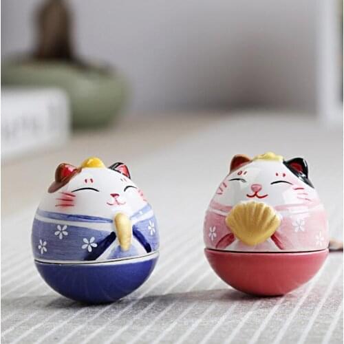 Hot Selling Wedding Gift Ceramic Cat Tumbler Lover Souvenir Gift Table Decoration Orgnament Marriage Room Cute Lucky Kitty 04351