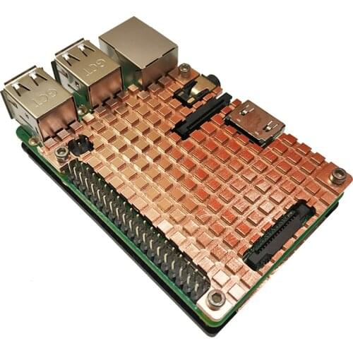 Raspberry Pi 3 Mode Copper Heatsink Protective Case Passive Cooling Protective Shell Metal Enclosure for Raspberry Pi 3/3B+ Mod