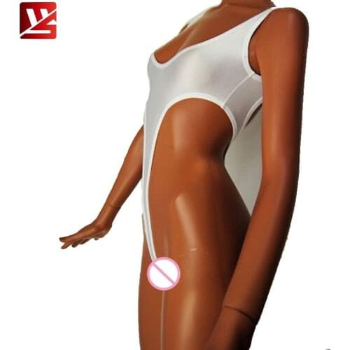 MEISE Backless Shiny High Cut Bodysuit Thong One Piece Swimsuit Sexy Erotic Lingerie Underwear Body Suits Club Wear Plus Size F5